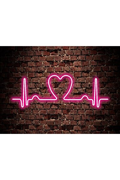 En Güzel Günde Kalp Ritim Neon Led Işıklı Yazı 25*55 cm