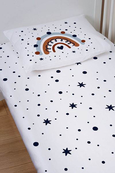 Tuğba Kuğu Elastic Sheet Set (80X140 HEIGHT 15) - Little Baby Series - Blue Little One