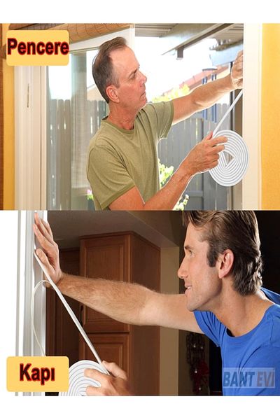 BANT EVİ Door Window Tape White 9mmx6m Door Window Wick Isolation Tape