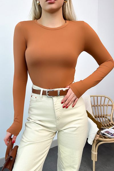 LACHT Γυναικείο σώμα New Season Polyamide Tan Soft Textured Basic Body