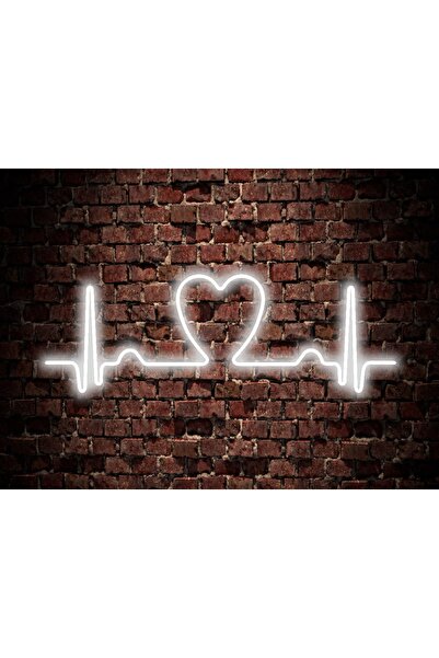 En Güzel Günde Kalp Ritim Neon Led Işıklı Yazı 25*55 cm