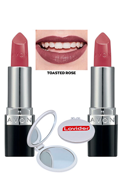 AVON Ultra Kremsi Ruj Toasted Rose 2'li + Lovider Cep Aynası Hediye