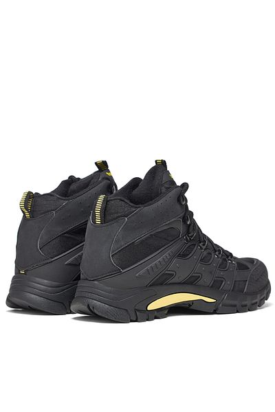Tonny Black Gelb-Schwarze Unisex-Stiefel mit bequemer Passform und wasserabweisender Schnürung