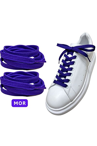 ipekbazaar Exclusice 120 Cm Mor Yassı Spor Ayakkabı Bağcığı, Çift Katmanlı Ör...