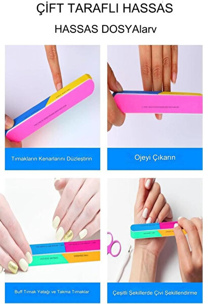 Dahaus 2 Adet 7 Yönlü Büyük Boy Multi Tırnak Törpüsü Manikür Pedikür Törpüsü