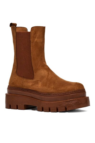 Tonny Black Γυναικείες μπότες με άνετη εφαρμογή σε Tan Suede