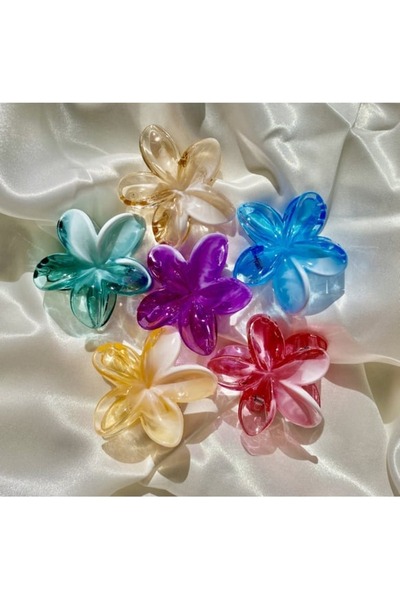 TETHOME 6 LI LOTUS MANDAL SAÇ TOKASI PARLAK ŞEFAF RENKLER