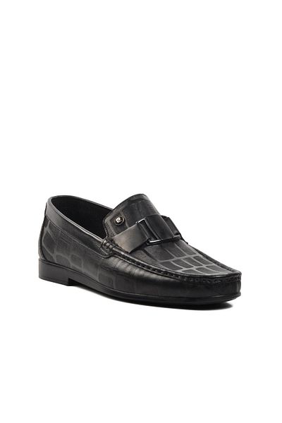 Pierre Cardin 25104 Černá pánská mokasínová obuv z pravé kůže