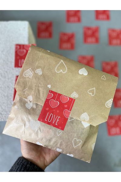 Meyofficial Red heart love stickers 6*5 cm 30 pcs