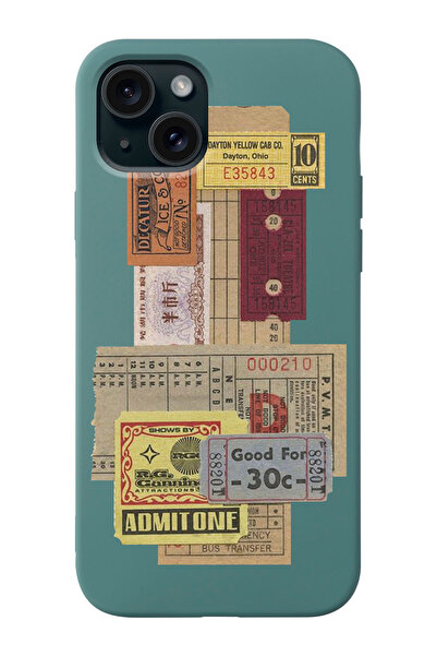 shoptocase Iphone 15 Uyumlu Pul Bilet Desenli Lansman Telefon Kılıfı