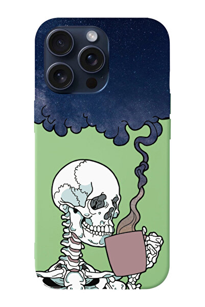 shoptocase حافظة هاتف متوافقة مع هاتف Iphone 15 PRO MAX بنمط جمجمة مدروسة