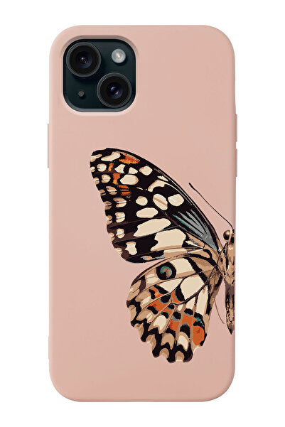 shoptocase Iphone 15 Uyumlu Kelebek Kanadı Desenli Lansman Telefon Kılıfı