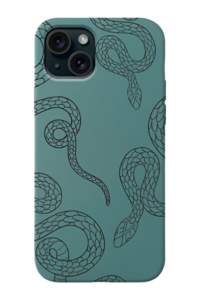 shoptocase Iphone 15 Uyumlu Snakes Desenli Lansman Telefon Kılıfı
