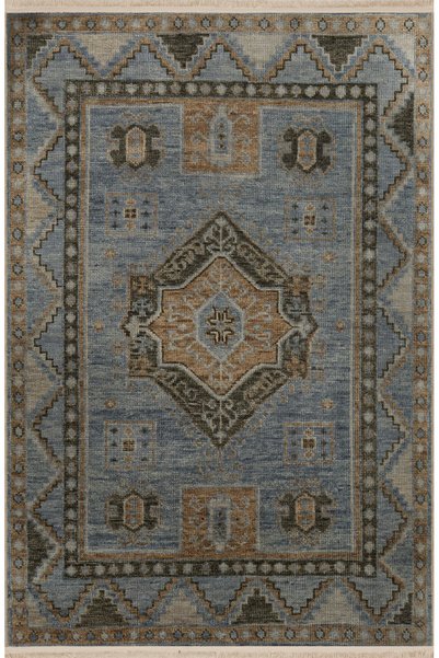 Rugs Modern Halı سجادة زخرفية عتيقة مهدبة ذات طابع عرقي تقليدي باللون الأزرق ...