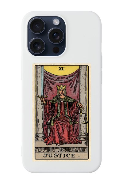shoptocase حافظة هاتف متوافقة مع هاتف Iphone 15 PRO بنمط Justice Tarot