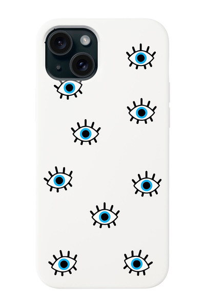 shoptocase Iphone 15 Uyumlu Mavi Gözler Desenli Lansman Telefon Kılıfı