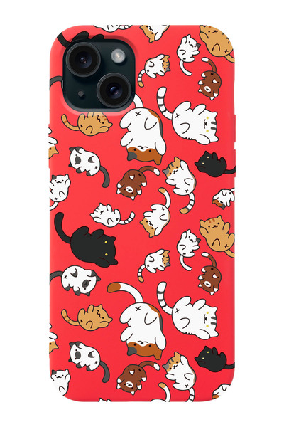 Iphone 15 PLUS Compatible Kittens Patterned Launch Phone Case