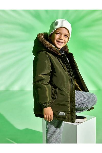Koton Boy's Parka Faux Fur Detailed Hooded 4wkb00009tw