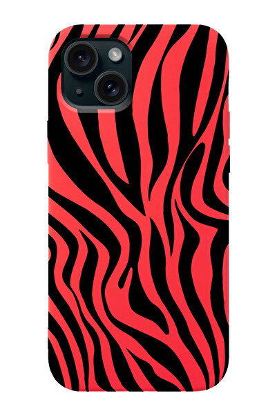 shoptocase Iphone 15 Uyumlu Zebra Desenli Lansman Telefon Kılıfı