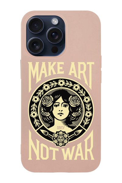 shoptocase حافظة هاتف متوافقة مع هاتف Iphone 15 PRO بنمط Make Art Not War