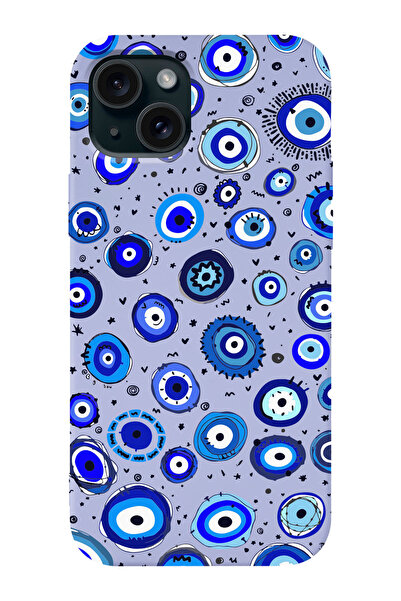 shoptocase Iphone 15 Uyumlu Nazar Boncukları Desenli Lansman Telefon Kılıfı