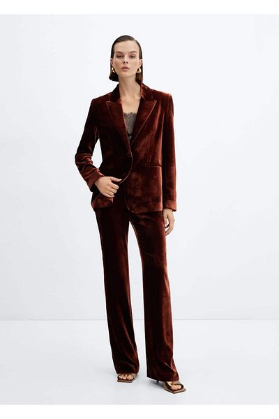 MANGO Woman Velvet fabric pants