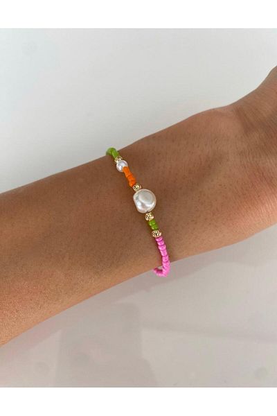 MagicStone Amore Colorful Bead Bracelet with Pearl Detail