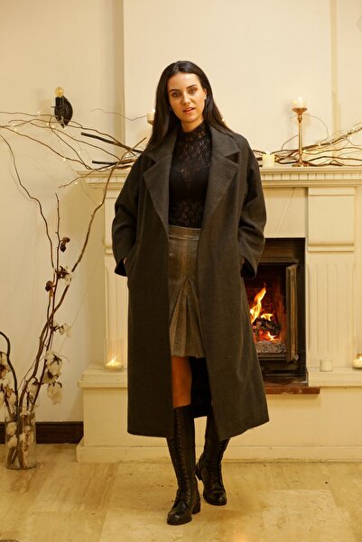 Nur OSKAY Füme Kaşe Kaban