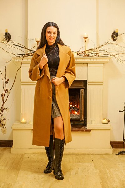 Nur OSKAY Deve Tüyü Kaşe Kaban