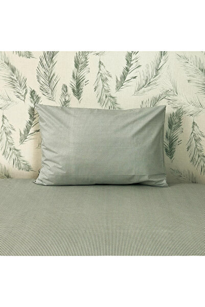 MundoLindo 100% Natural Cotton Gingham Single Elasticless 2 Piece Sheet Set Mint