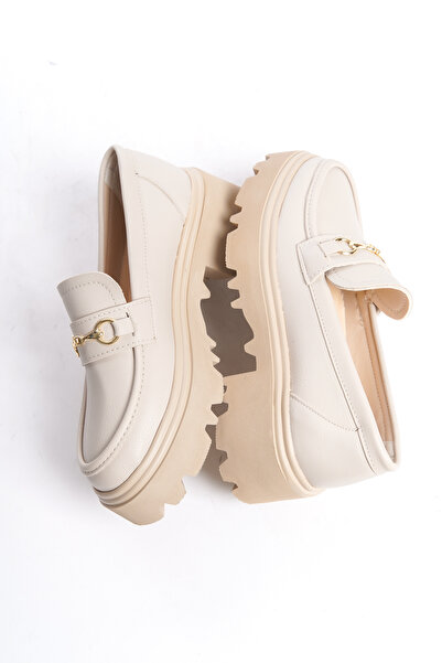 öz se shoes Kadın Kalın Taban Zincirli Loafer Günlük Ayakkabı