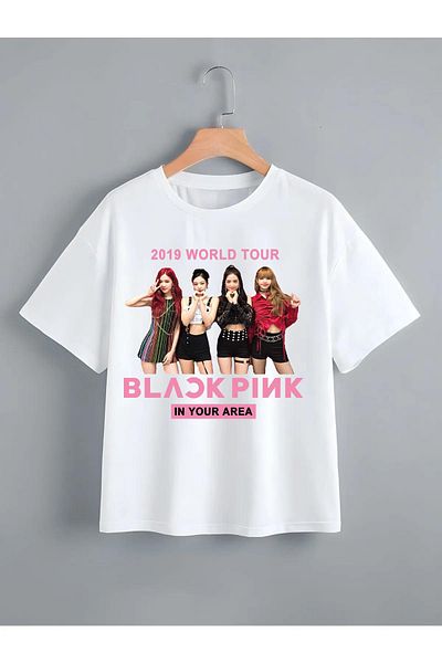 Pisa Art Детска тениска с щампа Blackpink в черно и розово