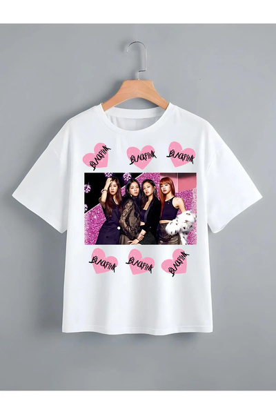 Pisa Art Детска тениска с щампа Blackpink в черно и розово