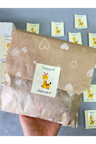 Meyofficial Giraffe pattern written stickers for you 6*5 cm 30 pcs