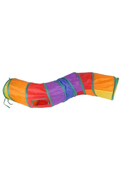 Busstier Rainbow Color Folding Cat and Dog Play Tunnel, Fun Pet Toy Tunnel