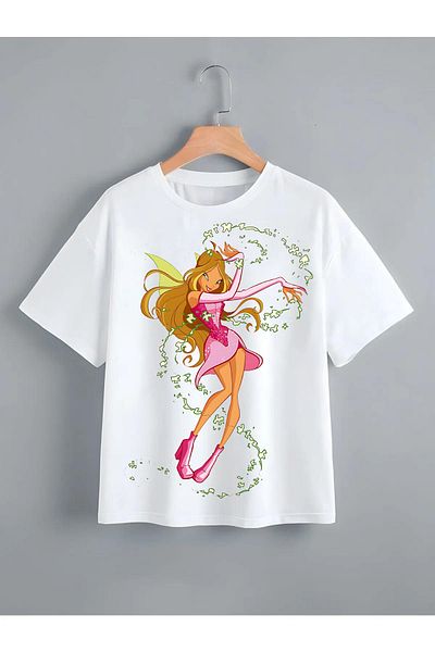 Pisa Art Детска тениска с щампа на Winxclub Stella Bloom и Флора