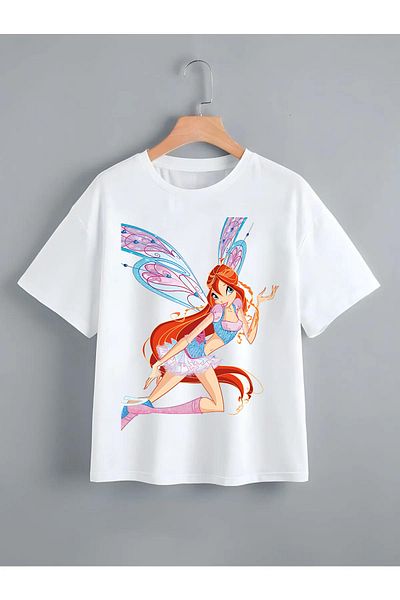 Pisa Art Детска тениска с щампа на Winxclub Stella Bloom и Флора