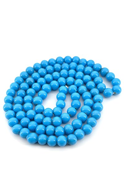 Selvi Konsept Yuvarlak Dizi Cam Boncuk Açık Mavi 9 mm 1 Dizi