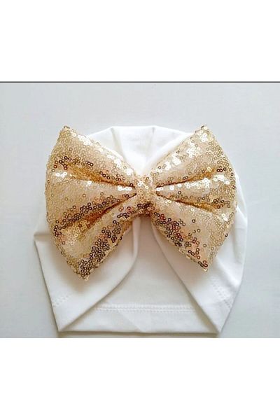 skycott baby girl beret with bow and sequins