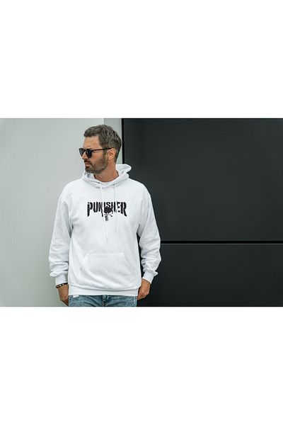 BEETON Унисекс суитшърт с качулка и принт Punisher