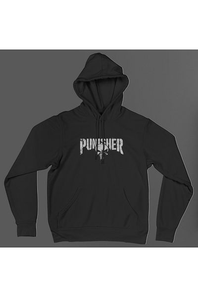 BEETON Hanorac oversize unisex cu glugă cu imprimeu Punisher