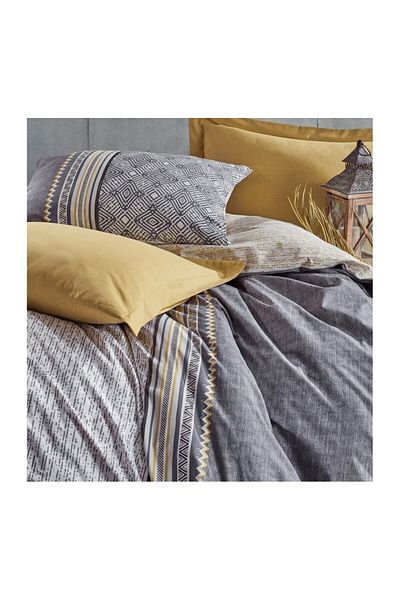 ŞENER HOME Σετ Παπλωματοθήκη μονόχρωμη Cotton Box Soil Nedra Beige
