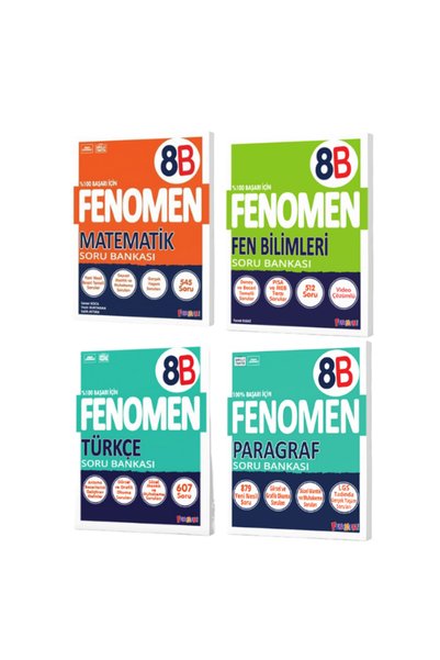 Fenomen Yayıncılık Fenomen 8.Sınıf Matematik B-Fen Bilimleri B-Türkçe B ve Pa...