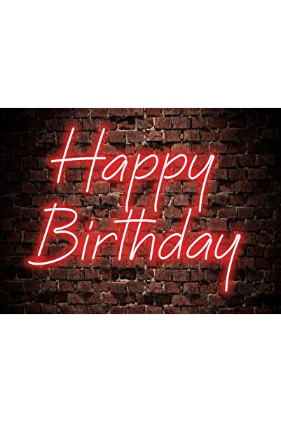 En Güzel Günde Happy Birthday Neon Led Işıklı Yazı 50*65 cm