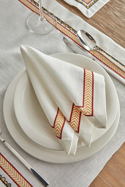 Karaca Home Ecru Embroidered Arslantepe Runner Set