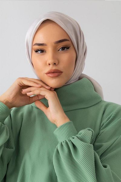 Silk Home Shiny Scarf - 75002-14 - Ανοιχτό Γκρι