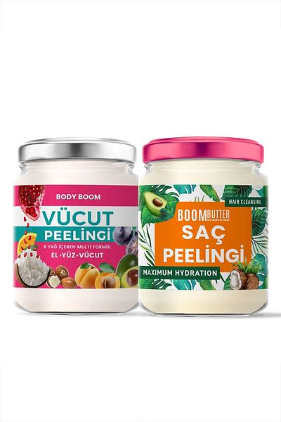 BOOM BUTTER Hair and Body Purifying Peeling Set