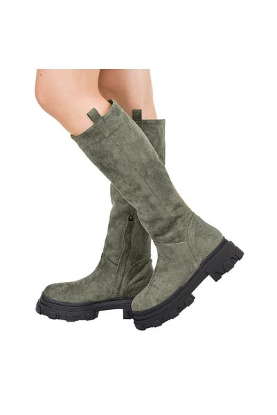 NOOSY Ghete de damă kaki cu design special