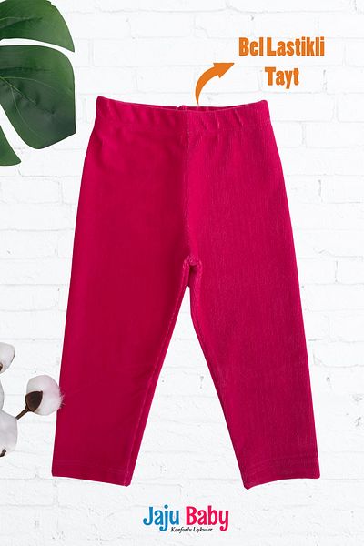 Jaju Baby Girl's Fuchsia Corduroy Tights