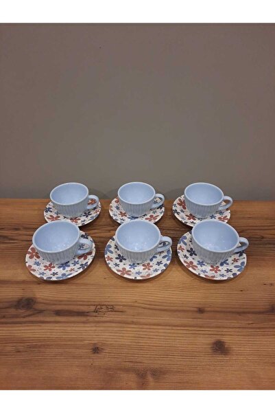 Keramika KERAMİKA 12 PARÇA 6 KİŞİLİK ÇAY FİNCAN TAKIMI MYRA